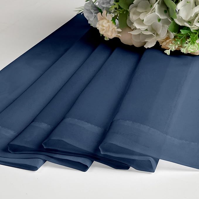OWENIE Blue Sheer Curtains, Sheer Curtains 78 inches Long 2 Panels Set, Rod Pocket Voile Fimly Sheer Drapes for Living Room/Bedroom, 2pcs, Each 42" W x 78" L, Navy Blue