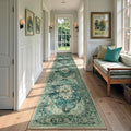 Area Rugs 2'6''x14' Runner Rug Non Slip Washable for Kitchen Hallway Bedroom Beside Laundry Room Bathroom Rug, Floor Carpet, Dark Blue Vintage