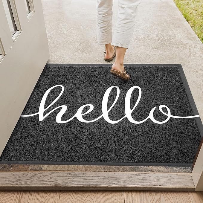 EARTHALL Funny Hello Mats Outside/Inside 48"x32", Front Door Mat Outdoor Entrance, Indoor Outdoor Mats for Home Entrance, Funny Doormat Outside/Inside Entrance, Front Porch Decor for Farmhouse