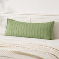 MIULEE Pack of 1 Spring Sage Green Long Body Lumbar Decorative Throw Pillow Cover 14x36 Inch for Bed Couch Sofa Living Room Soft Boho Pillow Cover Modern Farmhouse Home Decor