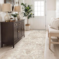 2'6"x8' Washable Hallway Runner Rug - Non Slip Kitchen Runner Rugs with Rubber Backing Vintage Low-Pile Carpet Runners for Entryway Dining Room Laundry Room Home Decor (Beige)