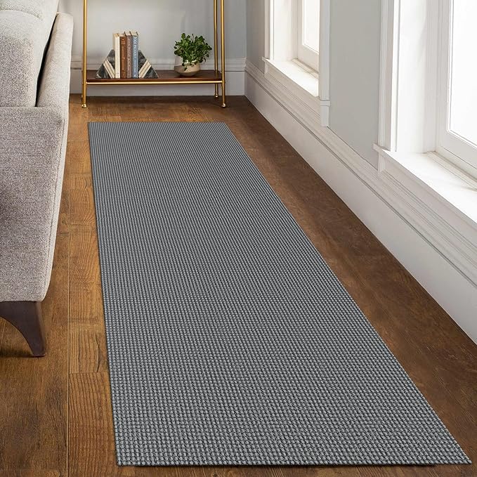 KOZYFLY Runners for Hallways 3x8 ft Washable Kitchen Runner Non Slip Rubber Backed Hall Runners Cotton Entryway Runner Rugs Floor Carpet for Indoor Backdoor Bedroom Kitchen, Grey/Dark Grey