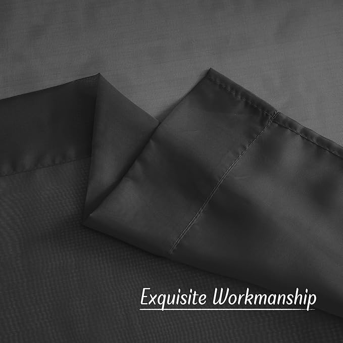 NICETOWN Sheer Window Curtain 84" - Ring Top Window Treatments Home Decorations Voile Panels Drapes with for Living Room/Patio Door (54 Inches Wide, Black, 2 Panels)