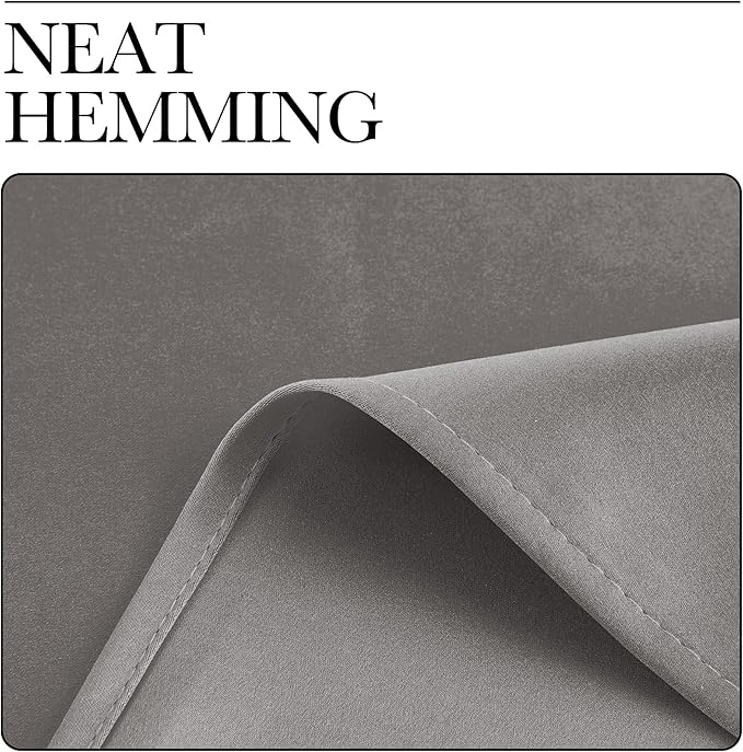 NICETOWN Room Darkening Cafe Satin Curtains for Small Windows, 42" Wide by 84" Long, 2 Panels, Chrome Gray, Grommet Privacy Blackout Drapes for Play Room