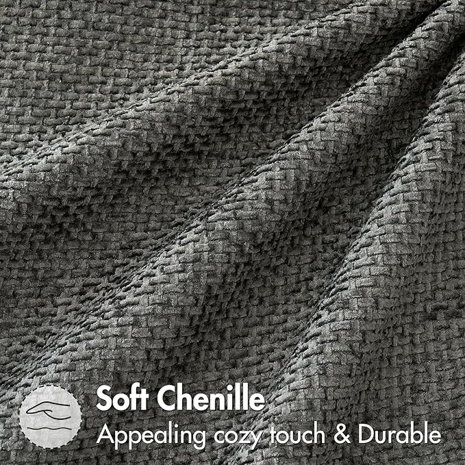 MIULEE Pack of 2 Couch Throw Pillow Covers 18x18 Inch Dark Gray Modern Boho Accent Decorative Pillow Covers Soft Polyester Farmhouse Cushion Covers for Home Decor Bed Sofa Living Room