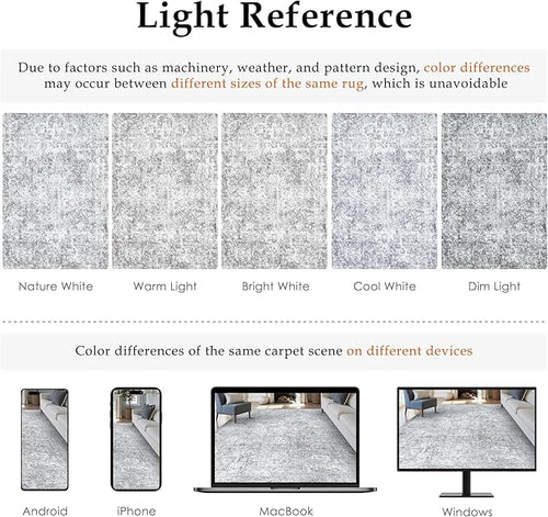 2x3 Entryway Area Rug Vintage Washable Small Carpet Indoor Non Slip Grey Kitchen Entrance Mat Low Pile Retro Accent Distressed Throw Rug for Bathroom Bedroom Dining Living Room
