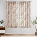 jinchan Linen Blend Curtain Floral Curtains for Living Room 45 Inch Length Farmhouse Brick Red Printed Curtain Rod Pocket Back Tab Peony Flower Patterned Drapes Curtains Set 2 Panels