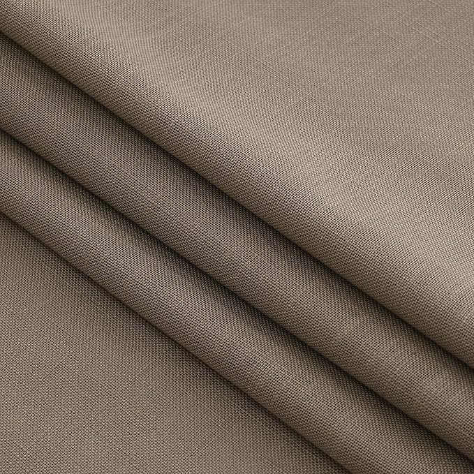 Dark Taupe Linen Curtains 96 Inches Long for Living Room Rod Back Tab Vintage Rustic Farmhouse Light Filtering Curtain Burlap Textured Linen Drapes 96 Inch Length for Dinning Room Bedroom 52x96 8FT