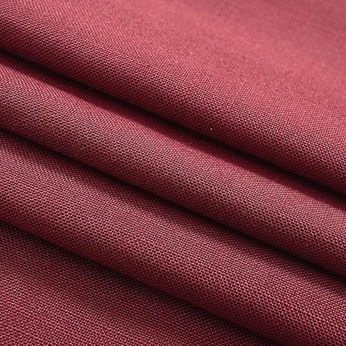 Burgundy Curtains for Living Room Back Tab Modern Farmhouse Semi Sheer Burgundy Curtains 120 inches Long 2 Panels Set Muted Neutral Window Curtain for Dining Room Bedroom 52x120