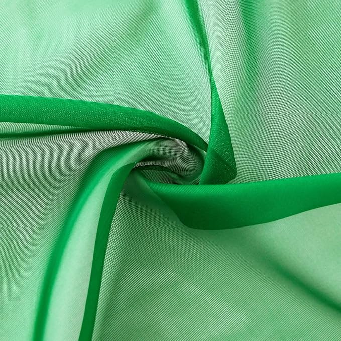 SpaceDresser Sheer Voile Window Treatment Rod Pocket Curtain Panels for Kitchen Bedroom Living Room Drapes Sunlight Filtering Privacy Semi Home Decor Assorted Colors Sizes (Green, 52 W x 54 L)