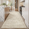 Soalmost Hallway Runner Rug 4x8 Wide: Washable Thin Runners for Hallways Entry, Non Slip Soft Vintage Kitchen Area Rugs for Living Room Bedroom Dining Room Foyer (Beige, 4x8)