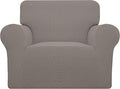 Easy-Going Stretch Oversized Chair Sofa Slipcover 1-Piece Couch Sofa Cover Furniture Protector Soft with Elastic Bottom for Kids Spandex Jacquard Fabric Small Checks Taupe