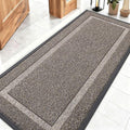 OLANLY Front Door Mat Indoor Outdoor Entrance, Waterproof All-Season, All-Weather Doormat, Sturdy Natural Rubber, Low Profile, Easy Clean Patio Porch Entryway Mat, 59x23, Khaki and White