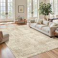 6x9 Area Rug for Living Room Floral Washable Non-Slip Modern Rugs for Bedroom Dinning Room Ultra-Thin Indoor Brown