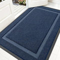 OLANLY Front Door Mat Indoor Outdoor Entrance, Waterproof All-Season, All-Weather Doormat, Sturdy Natural Rubber, Fade Resistant, Low Profile, Easy Clean Patio Porch Entryway Mat, 59x30, Blue