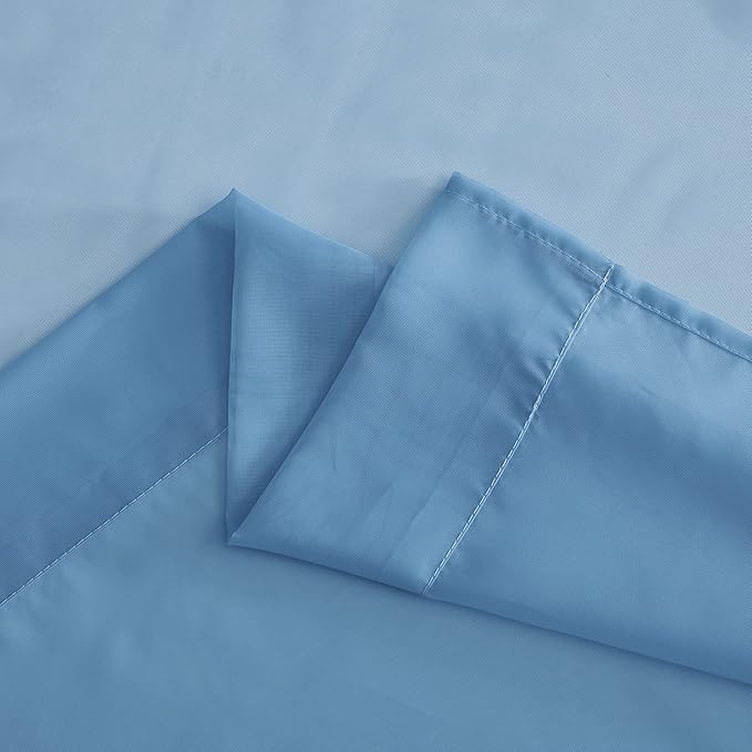 NICETOWN Voile Sheer Stone Blue Curtains 84 Inches Long, Grommet Airy & Lightweight Window Treatment Translucent Elegant Drapes for Living Room/Bedroom, W54 x L84, 2 Panels