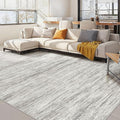 Nakagishi 8X10 Area Rugs Living Room: Washable Large Vintage Rug Neutral Non-Slip Soft Stain Resistant Indoor Carpet for Bedroom Nursery Dining Room Office Playroom - Grey-01
