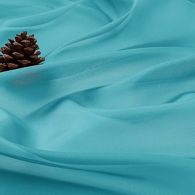 OVZME Turquoise Bedroom Curtains 2 Panel Sets 90 Inch Length, 59 Inch Extra Wide Light Filtering Light Weight Soft Window Treatment Panels for Study Room Living Room Guest Room, 59Wx90L Inches