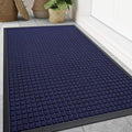 Smiry Front Door Mat Outside Entrance, Heavy Duty Natural Rubber Doormat, Non Slip, Trap Dirt and Moisture, Easy Clean, Low Profile Welcome Floor Mats for Indoor Outdoor Entry, 59x34 Inch, Navy Blue