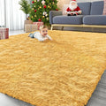 OLANLY 9x12 Machine Washable Large Area Rugs for Living Room, Bedroom, Soft Fluffy Shaggy Bedside Rug, Indoor Floor Carpet for Kids Girls and Boys, Dorms, Nursery, Home Decor Aesthetic, Mustard Yellow