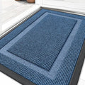 OLANLY Front Door Mat Indoor Outdoor Entrance, Waterproof All-Season, All-Weather Doormat, Sturdy Natural Rubber, Fade Resistant, Low Profile, Easy Clean Patio Porch Entryway Mat, 33x21, Light Blue
