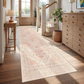 Kitchen Runner Rug Non Slip Washable 2.5x10, Soft Ultra-Thin Entryway Rug Runners for Hallways, Carpet Runner for Living Room,Kitchen, Laundry, Bathroom(Pink,2.5'x10')