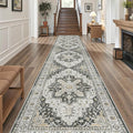 Madane Hallway Runner 3x14 - Runner Rugs 14ft Washable Entryway Rug Vintage Kitchen Runners Non Slip Indoor Area Rug Farmhouse Carpet Runner for Bathroom Living Room Bedroom, Black