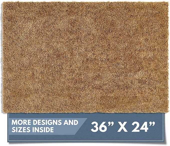 Barnyard Designs Doormat Welcome Mat for Outdoors, Large Front Door Entrance Mat, Brown (Blank, 36x24)