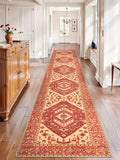 SERISSA Runner Rug for Hallways, 2'6"x14' Washable Non Slip Kitchen Runner Rug, Extra Long Boho Rug Ultra Soft Vintage Red Print Floor Carpet for Bedroom Hallway Entryway Bathroom Laundry Room