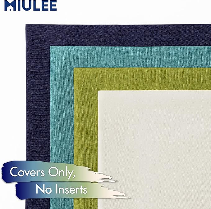 MIULEE Pack of 4 Decorative Outdoor Throw Pillow Covers Linen Waterproof Pillow Covers Spring Farmhouse Cushion Cases for Patio Garden Tent Balcony Couch Sofa 16x16 inch Blue Green
