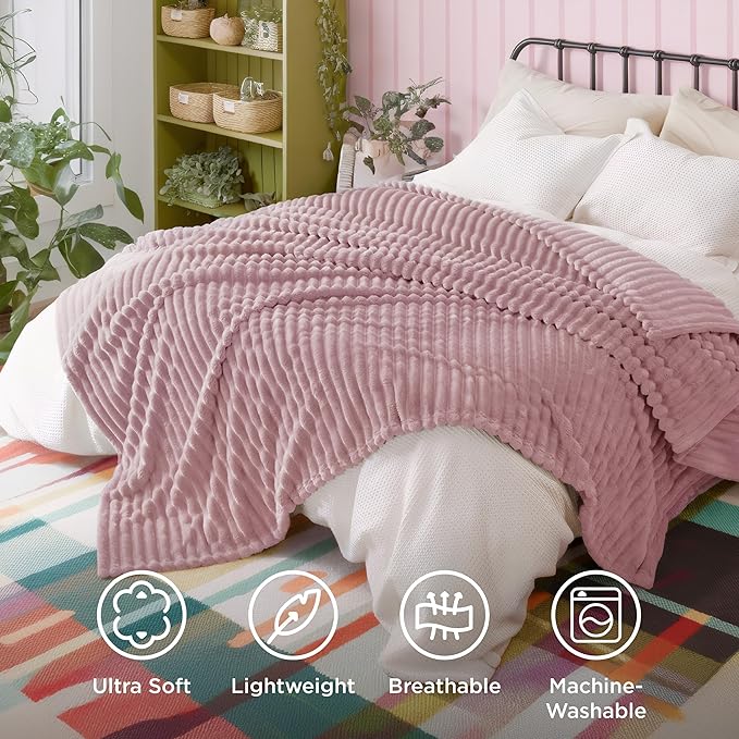 Bedsure GentleSoft Pink California King Size Blanket for Couch - Cozy Soft Blankets for Women, Cute Small Fleece Throws for Girls, Birthday Gifts for Women, 102x96 Inches