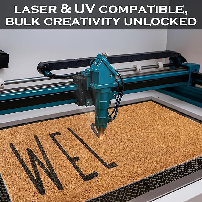 MAINEVENT Blank Doormat Coir 30x17 Inch for Screen Printing, Plain Door Mat for Outdoor Painting