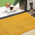 OLANLY Dog Door Mat for Muddy Paws 47x32, Absorbs Moisture and Dirt, Absorbent Non-Slip Washable Doormat, Quick Dry Chenille Mud Mat, Entry Indoor Entryway Carpet for Inside Floor, Golden Yellow
