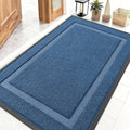 OLANLY Front Door Mat Indoor Outdoor Entrance, Waterproof All-Season, All-Weather Doormat, Sturdy Natural Rubber, Fade Resistant, Low Profile, Easy Clean Patio Porch Entryway Mat, 47x32, Light Blue