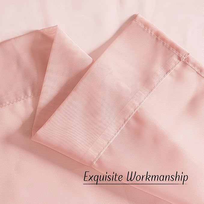 NICETOWN Light Pink Sheer Curtains for Girls Room 84 inch Length, Grommet Casual Voile Sheer with Light Filtering Window Treatments for Nursery Room, 2 Panels, W54 x L84