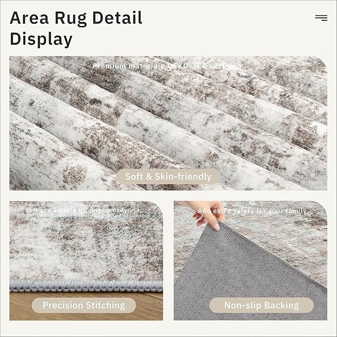 Runner Rug 2x10 Washable Non-Slip Hallway Runner Rugs for Kitchen Bathroom Laundry Room Pink/Grey Vintage Floor Carpet Runners for Hallways Entryway