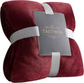 TASTHROW Large Flannel Fleece Throw Blanket, 50×70 Inch - Cozy Lightweight Thick Blanket - All Seasons Suitable for Women, Men and Kids (Two Pack, Burgundy)