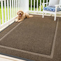 OLANLY Front Door Mat Indoor Outdoor Entrance, Waterproof All-Season, All-Weather Doormat, Sturdy Natural Rubber, Fade Resistant, Low Profile, Easy Clean Patio Porch Entryway Mat, 71x47, Brown