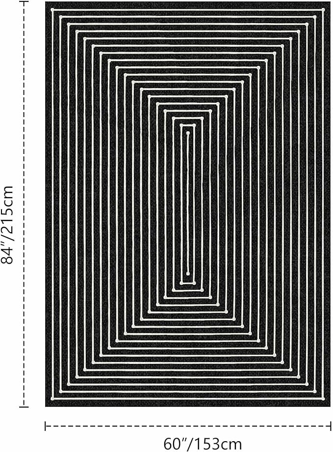 Latte&Fog 5x7 Area Rugs for Living Room Bedroom, Modern Abstract Washable Rug, Boho Non Slip Low Pile Carpet for Indoor Dining Room, Office, Dorm, Classroom, Farmhouse and Kids Room
