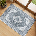 Area Rugs 2'x3' Kitchen Rugs Entry Rug Small Rugs for Entryway Kitchen Bathroom Door Mat Indoor Entrance,Washable Non Slip, Light Gray Grey White