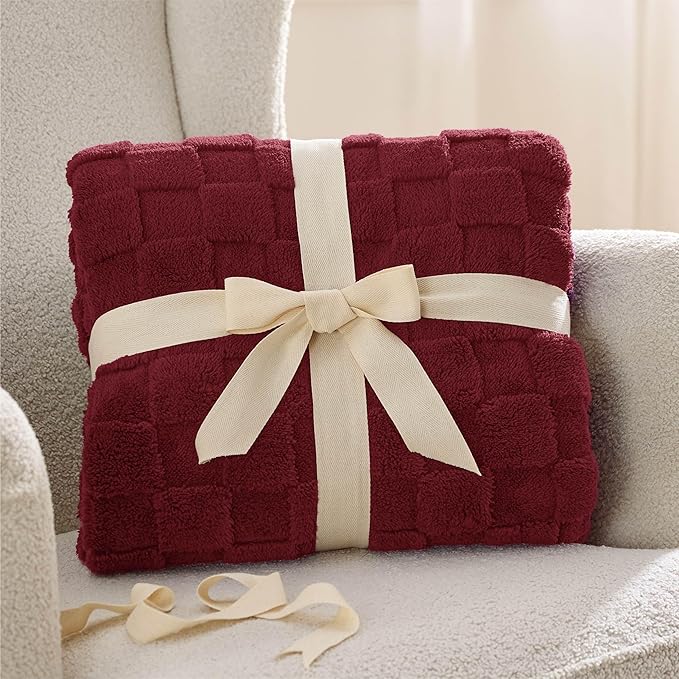 Bedsure GentleSoft Blankets Queen Size for Bed - Super Soft Cozy Mother's Day Blanket for Kids Girls, Large Fuzzy Fleece Throw for Bedroom Decor, Red, 90x90 Inches