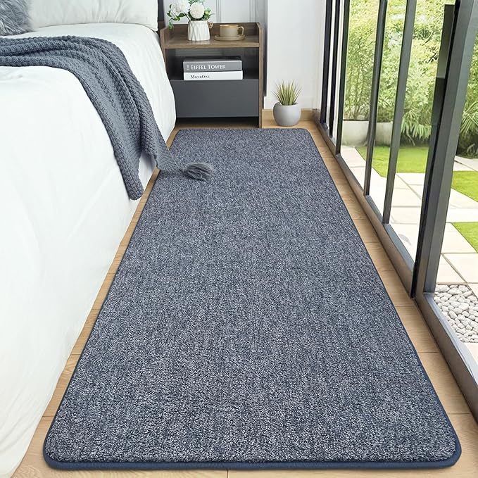 AROGAN Washable 2x6 Runner Rug for Hallway, Long Runner Rugs wtih Soft Memory Foam for Bedroom, Non Slip Backing Carpet Runners for Hallways, Kitchen, Bathroom, Entryway Home Decor, Navy Blue
