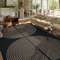 Lahome Enfys Rainbow Easy Jute Outdoor Carpet, Washable Rugs 9x12 for Living Room Patio Large Farmhouse Indoor Outdoor Carpet, Contemporary Black Dining Room Rugs for Under Table Office Backyard