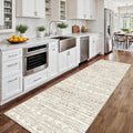 2x8 Washable Kitchen Runner Rug: Modern Moroccan Runners for Hallway Soft Non Slip Rugs with Rubber Backing Low Pile Thin Waterproof Floor Carpet for Entryway Bedroom Bathroom Indoor 2x8 Beige