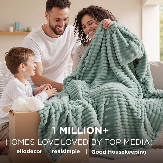 Bedsure GentleSoft Twin Blanket for Couch - Cozy Soft Blankets for Women, Cute Small Fleece Throws for Girls, Sage Green, 60x80 Inches