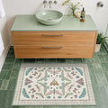Hazo Haus Washable Boho Bathroom Rug 2x3, Small Throw Rugs for Kitchen, Powder Room, Front Door Indoor Entrance, Non Slip Low Pile Stain Resistant, Dusty Green Colorful Cool Insect Aethestic