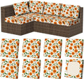 8Pcs Stretch Patio Cushion Covers, Outdoor Couch & Sofa Replacement Slipcovers for Patio Furniture Cushion Covers, Washable Reusable Furniture Protector