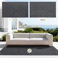 Outdoor Rug 3 x 5 Ft Reversible Black Grey Lattice Polypropylene