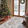 Hallway Washable Runner Rug - 2x6 Kitchen Rugs Entryway Rug Runner Vintage Soft Floor Mat Non Slip Indoor Farmhouse Carpet for Bathroom Living Room Bedroom (2 X 6, Brick)