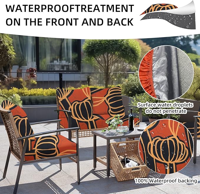 8Pcs Outdoor Cushion Covers, Patio Cushion Covers,Stretch Elastic Slipcovers, Replacement Washable & Reusable Furniture Protector for Patio Couch (Royal Flower-Pattern,Cover Only)